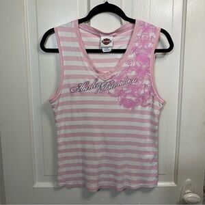 HARLEY-DAVIDSON MOTORCYCLES | Harley Davidson Pink Striped Tank Top